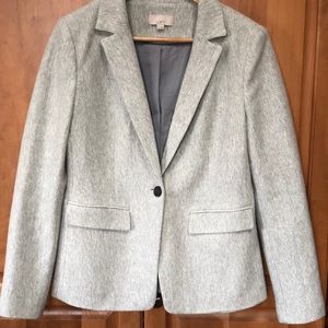 Loft 100% Cotton Cozy Gray Blazer with Elbow Patches